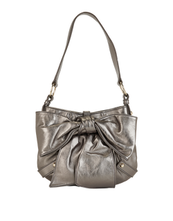 Bow Bag, Leather, Grey, 001998, DB, 2*